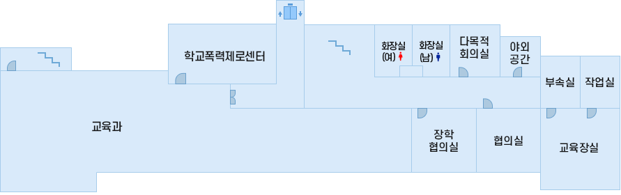 본관2층 청사안내도 이미지입니다. 자세한 내용은 하단에서 안내합니다.